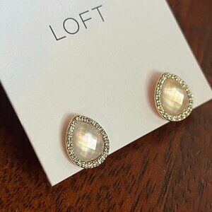 Loft teardrop pavé earrings NWT